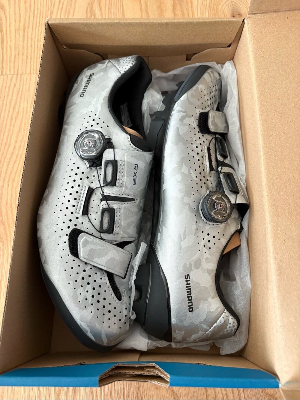 NEW Shimano RX8 Gravel Cycling Shoes SH-RX800 Silver Size EU 42 US 8.3